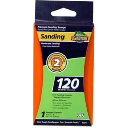 Gator Finishing 7301 3 x 5 x 1 in 120 Grit EZ123 Jumbo Sanding Sponge 839504